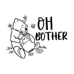 oh bother svg, winnie pooh svg png, pooh svg, bear svg clipart disneyland ears svg cut file cricut, silhouette