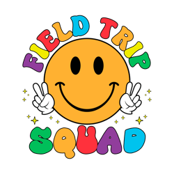groovy field day squad smiley face svg