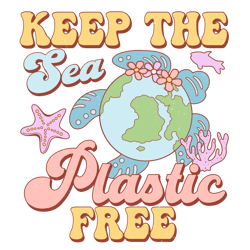 retro keep the sea plastic free png