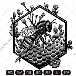 bee,honey bee , bumble bee svg png jpg clip art silhouette cutting machine cut file