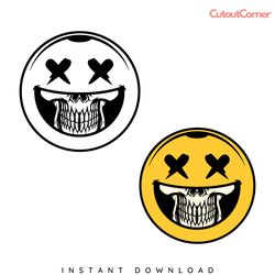 smiley skull svg digital download files