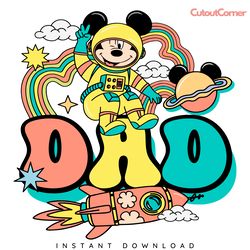 cute mickey mouse dad astronaut svg digital download files