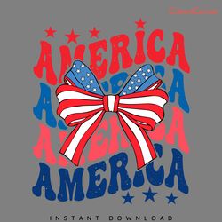 retro america ribbon bow usa flag png digital download files