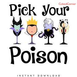 pick your poison disney villains png digital download files