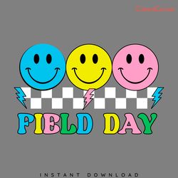 checkered field day smiley face funny student svg