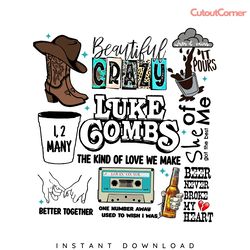 luke combs country music song png digital download files