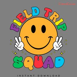 groovy field day squad smiley face svg digital download files
