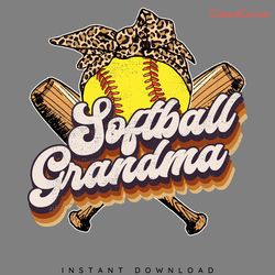 leopard softball grandma png digital download files