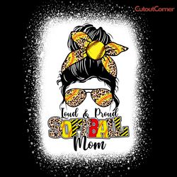 retro loud and proud softball mom png digital download files