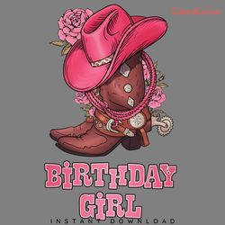 birthday cowgirl boots and hat png digital download files