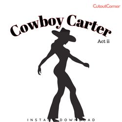 cowboy carter png clipart design instant download