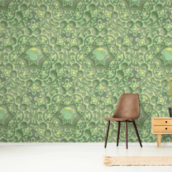 green wallpaper mural for wall