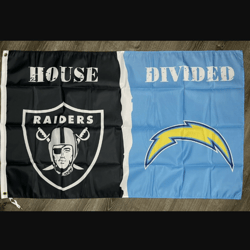 oakland raiders vs los angeles chargers house divided flag 3x5 ft banner