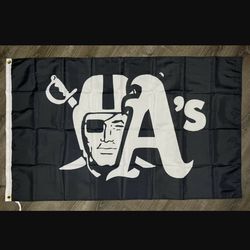 las vegas oakland raiders athletics flag 3x5 ft banner man-cave garage