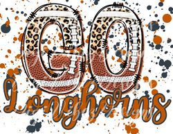 go longhorns leopard football splatter png digital download