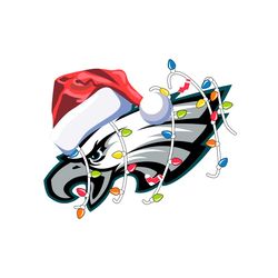 eagles with santa hat and christmas light svg