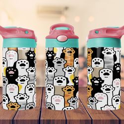 dogs pets design tumbler for kids 12oz flip top sippy tumbler sublimation tumbler design png file ,digital download