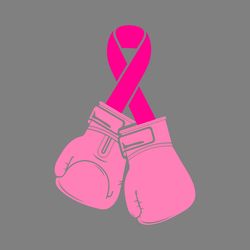 svg of pink boxing gloves for breast cancer awareness to fight and become a survivor.