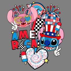 stitch and angel happy 4th of july png digital download files