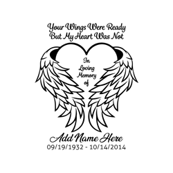 in loving memory angel wings svg digital download files