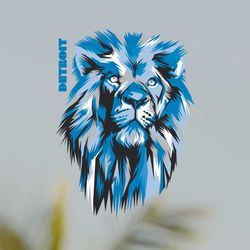 detroit football lion head graphic svg file digital download
