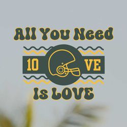 all you need is love helmet packers football player svg file