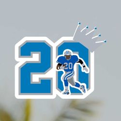 detroit lions barry sanders 20 svg file digital download