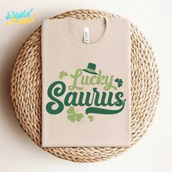 lucky saurus-retro st patrick's day svg