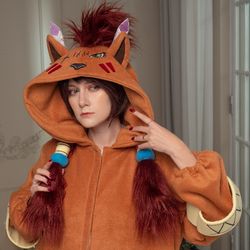 custom red xiii inspired kigurumi (adult onesie, pajama