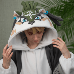 custom gray wolf kigurumi (adult onesie, pajama)