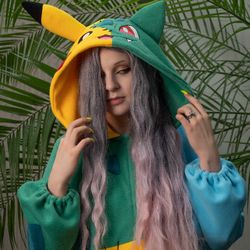 custom pikachu zombie pokemon inspired kigurumi (adult onesie, pajama)