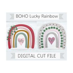 St. Patrick&39s SVG - Digital File - Laser Cut File - Boho Rainbow - DIY Craft - Rainbow Decor