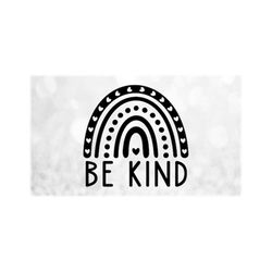 nature clipart: black boho style rainbow with hearts and words &quotbe kind&quot - change colors w/ your software - digi