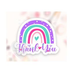 thank you sticker png, purple turquoise boho rainbow hearts, small business happy mail labels, shop package supplies, cr