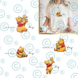 mama bear png, mama boy png, family vacation png, retro mama bear png, cartoon honey bear mom png, gift for mom, mother'