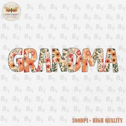 retro grandma floral png, grandma png, gift for grandma, grandma wildflower png, grandma shirt png, blessed grandma, gra