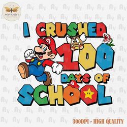 super 100 days of school png, happy 100 days of school design, school png, boy girl cartoon, i crushed 100 days of schoo