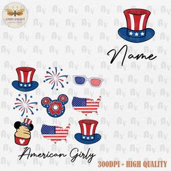 custom name 4th of july hat png, american girly png, 4th of july doodle png, american png, patriotic png, 4th of july pn