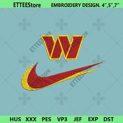 washington commanders nike swoosh embroidery design download