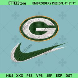 green bay packers nike swoosh embroidery design download