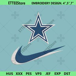 dallas cowboys nike swoosh embroidery design download