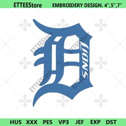 detroit lions logo embroidery design, detroit lions embroidery, lions embroidery file