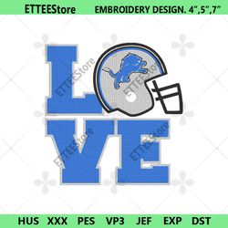 love detroit lions embroidery design, nfl embroidery designs, detroit lions file