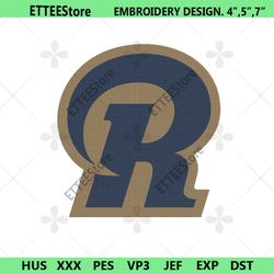 rams football logo embroidery, los angeles rams r letter embroidery, rams design file
