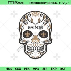 skull saints nfl logo embroidery files, nfl embroidery files, new orleans saints file