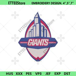 giants football logo embroidery, new york giants embroidery, giants design file