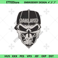 skull oakland football logo embroidery, oakland raiders embroidery, skull oakland design file