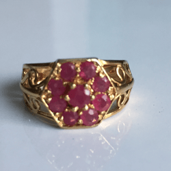 natural fishersman ruby ring in 18k hallmarked solid gold