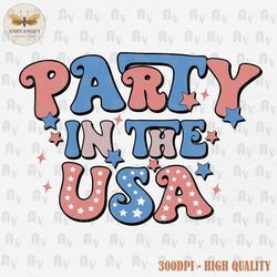 party in the usa svg, america svg, retro 4th of july svg, fouth of july svg, independence day svg, patriotic shirt svg,