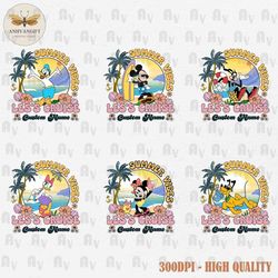 custom name summer vibes png bundle, mouse and friends png, let's cruise png, vacay mode png, summer vibes png, family v